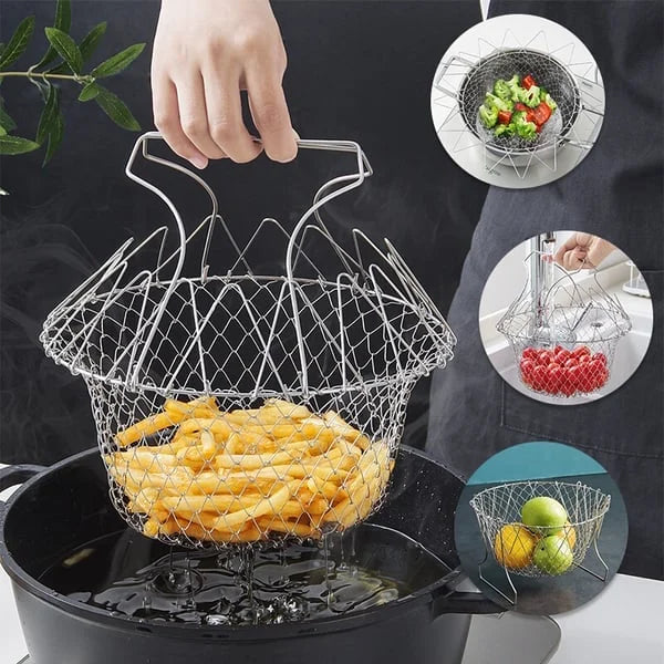 304Stainless Steel Foldable Fry Basket