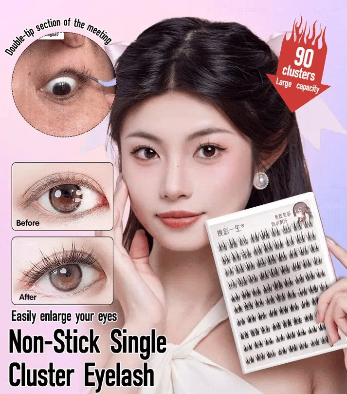 Double-pointed wheat spike non-stick large-capacity single-cluster eyelashes