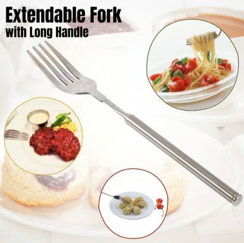 Creative telescopic cutlery stainless steel fork