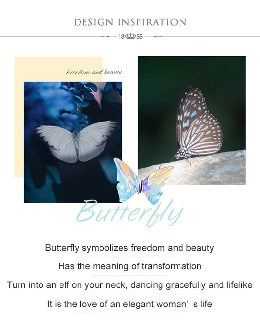 Colorful Gradient Butterfly Necklace