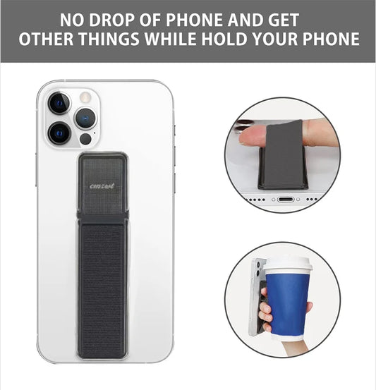 Self-adhesive palm phone holder