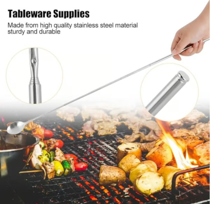 Creative telescopic cutlery stainless steel fork