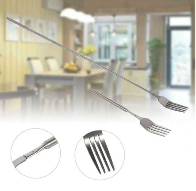 Creative telescopic cutlery stainless steel fork