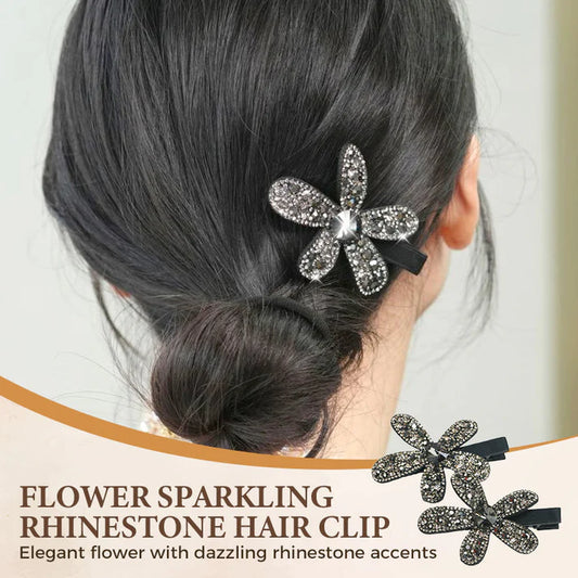 Flower Sparkling Rhinestone Hair Clip