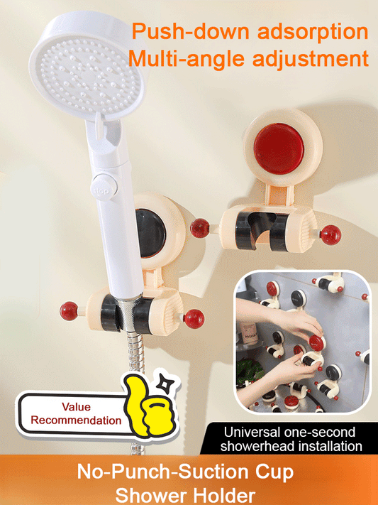 【Freely Adjustable】 No-drill Suction Cup Shower Head Holder