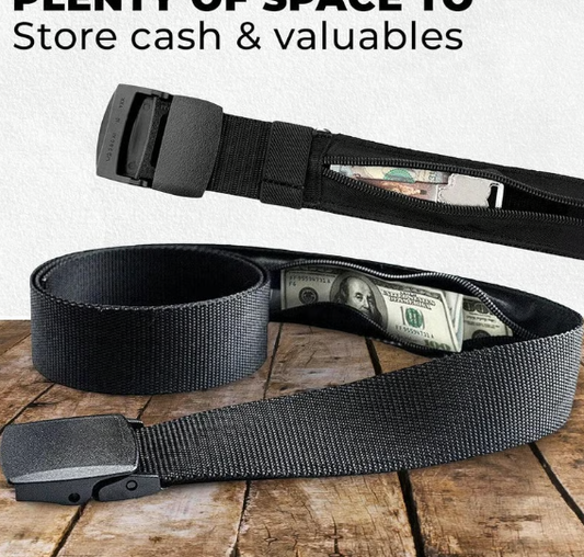 Anti Theft Belt With Hidden Money Pouch
